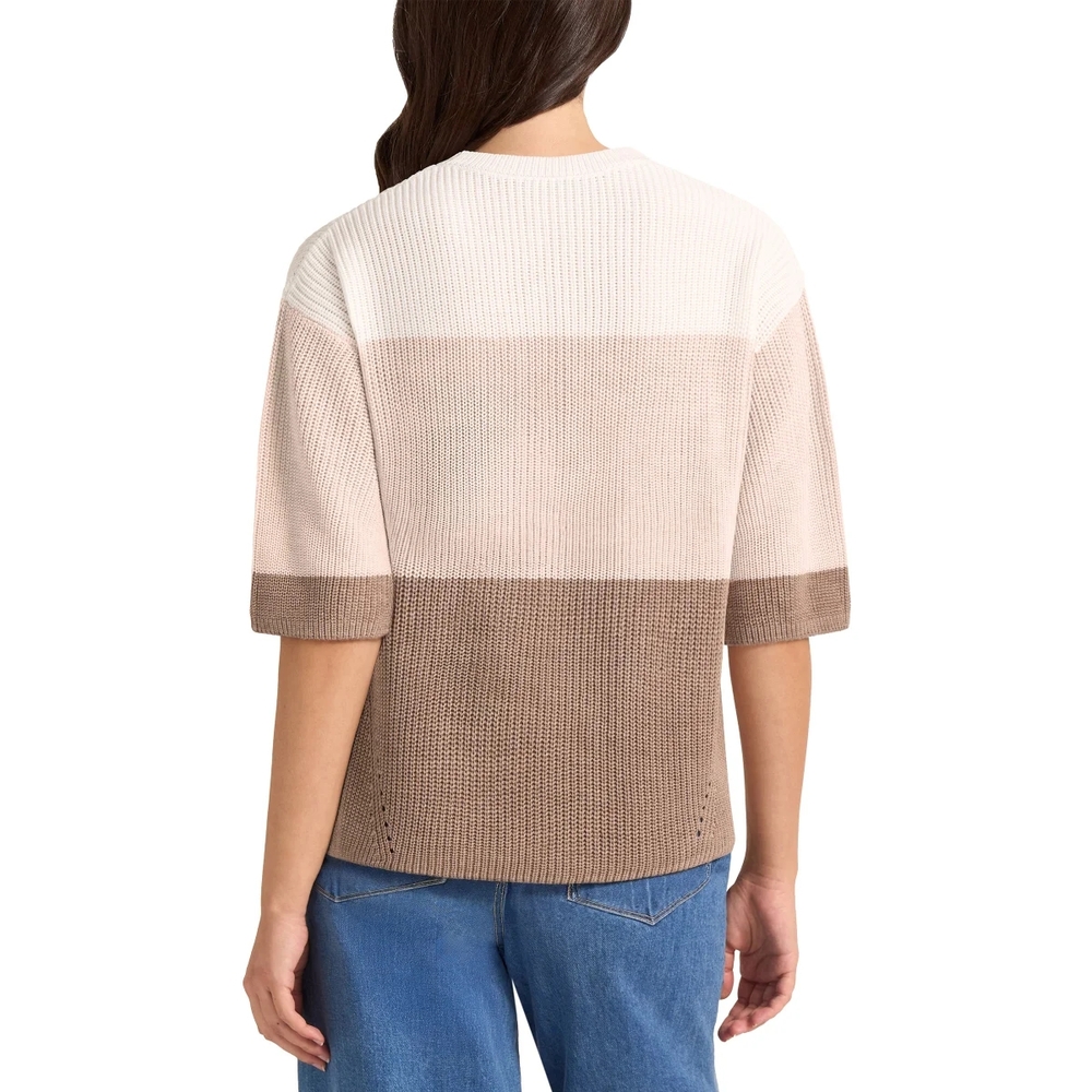 Matty M Women's Elbow Sleeve Colorblock Sweater - Picture 4 of 8